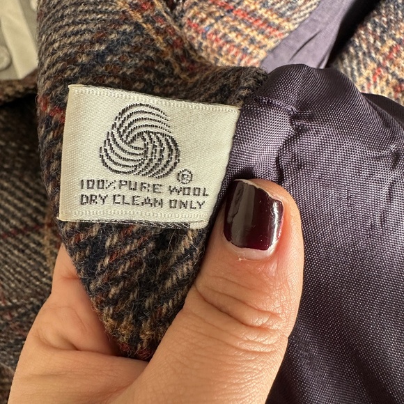 Jack Winter Vintage 100% Pure Wool Women's Blazer Plaid Tweed Size 14 - Picture 8 of 9
